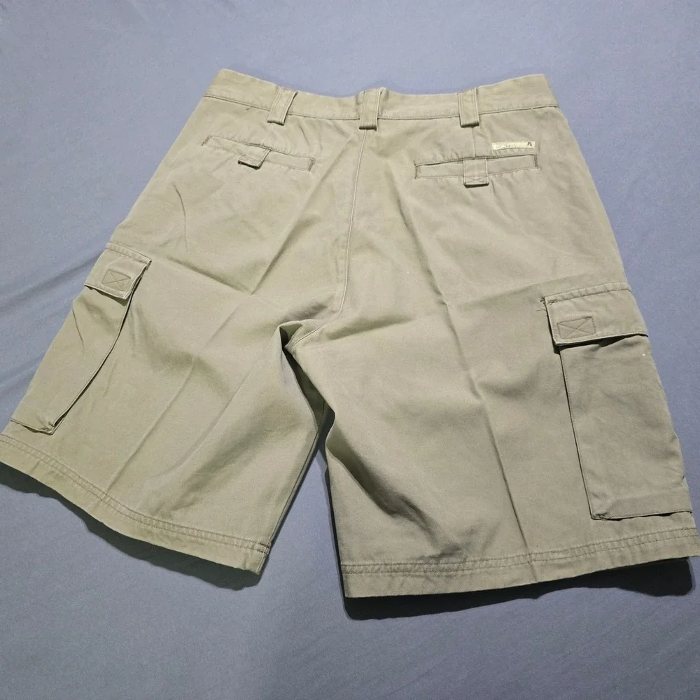 Perry Ellis America Cargo Shorts Mens 34 Khaki Tan Cotton Utility Pockets